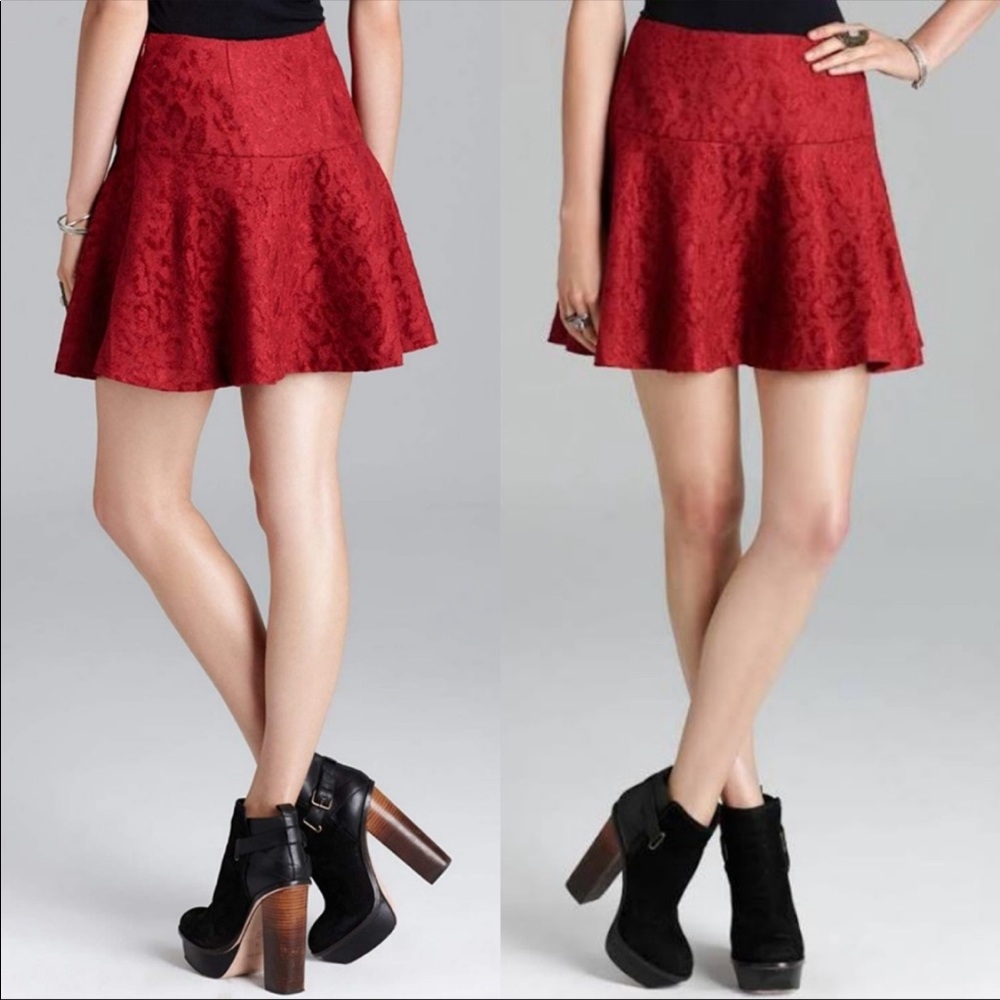 Free People Chenille Cheetah Pattern Mini Skirt